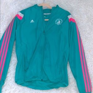 2016 boston marathon teal and pink Adidas windbreaker